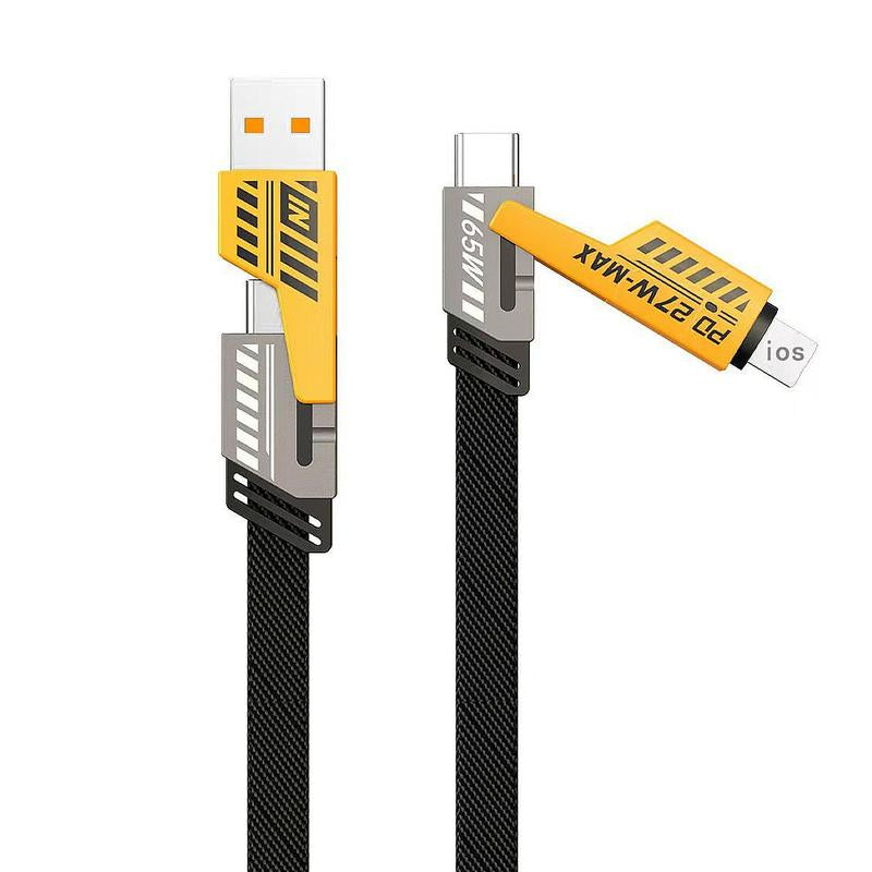 【Freeship-New】4 in 1 Multi-Function USB Charging Cable - MAX 240W Fast Charging/Charger Cable, Data Transfer with USB a + Type C, for Iphone Ipad, Samsung Galaxy Macbook Ipad Tablet, Smartphone Cellphone Device Durable Lightning Electronic