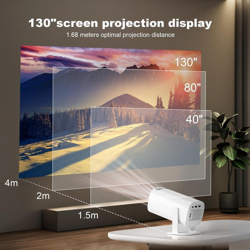 Portable Retro Game Projector – 10,000+ Built-In Retro Games, 1080P HD, Android 11, Dual Wireless Controllers | Portable Outdoor Movie & Gaming Projector W/ Auto Keystone, Wifi, Bluetooth – Perfect Gift for Family, Kids & Gamers