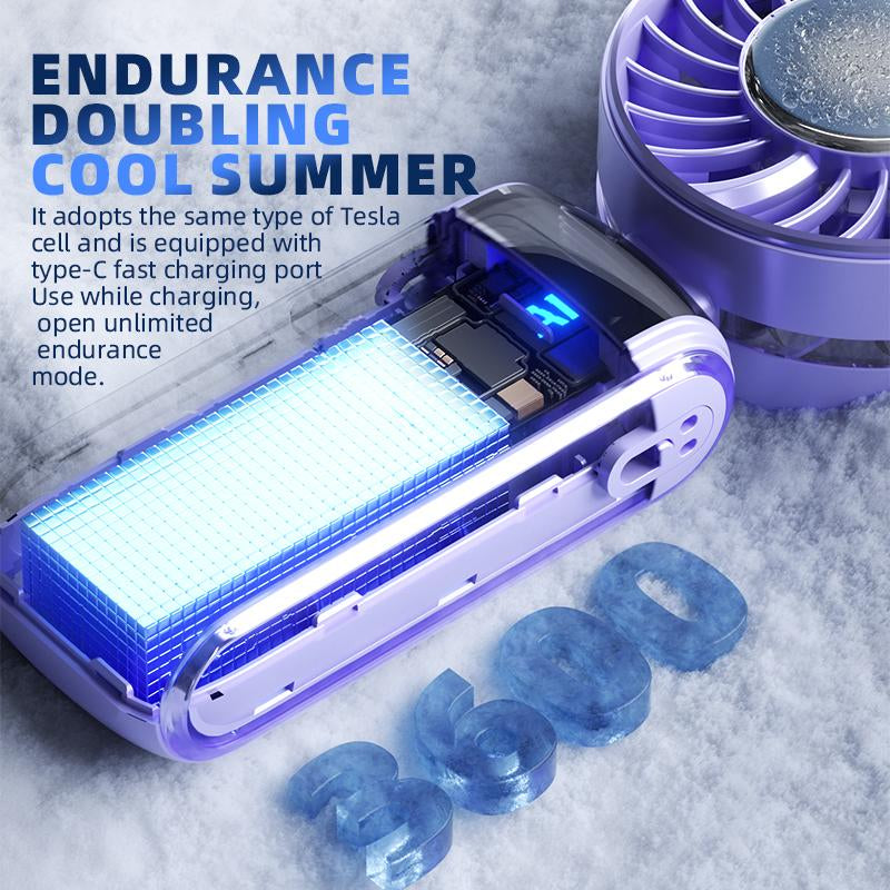 JOYYE Portable Handheld Turbo Fan, Portable Cooling Fan Adjustable 1-100 Speed, Rechargeable for Outdoor, Summer Travel, Working, Camping, Cordless