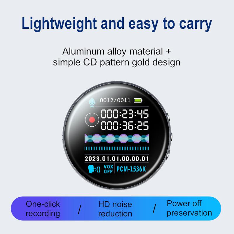 Smart Voice Recorder - One-Touch Recording,Hd Noise Reduction,Long Battery,Large Storage