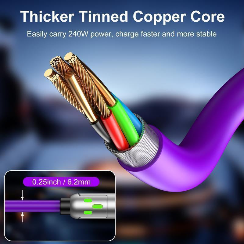 【Freeship-New】4 in 1 Multi-Function USB Charging Cable - MAX 240W Fast Charging/Charger Cable, Data Transfer with USB a + Type C, for Iphone Ipad, Samsung Galaxy Macbook Ipad Tablet, Smartphone Cellphone Device Durable Lightning Electronic