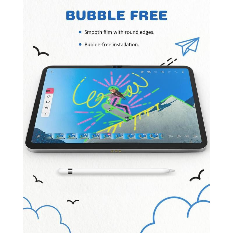 2 PACK Paper Screen Protector for Ipad 10Th Generation 2022(10.9 Inch), Matte Film for Ipad 10.9-Inch (10Th Generation), Write and Draw like on Paper, Anti-Glare Screen Protector