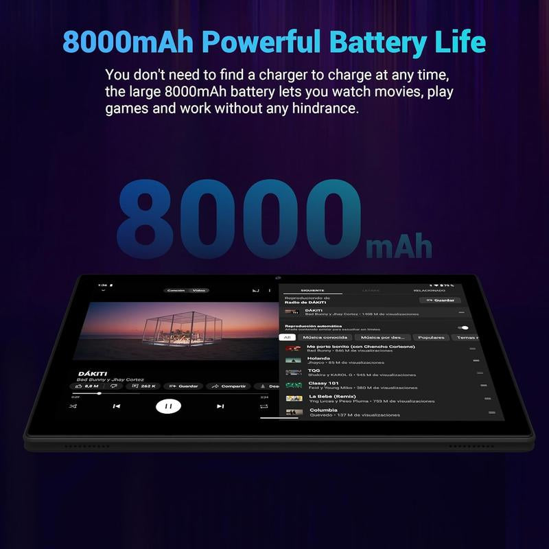 POWMUS Tablet 10 Inch Newest Android Tablet 14 with Keyboard Mouse, Case, Stylus, 12GB RAM + 128GB ROM (TF 1TB), 5G Wifi, Quad-Core 2.0Ghz, 8000Mah, Dual Camera, 8MP+5MP, Bluetooth, Android Quad-Core 2-In-1 Tablet