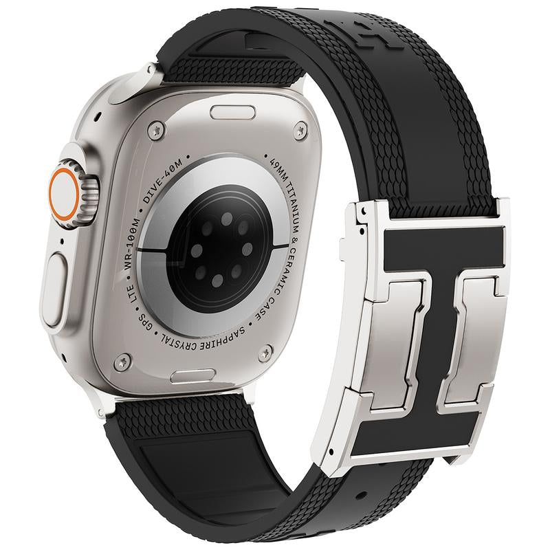 CRAZY GRASS Magnetic Silicone Band for 49Mm 46Mm 45Mm 44Mm Square Smartwatch Strap for Him Father'S Day Gift Designer Replacement Adjustable Watch Band Wearable[Watch NOT INCLUDED]