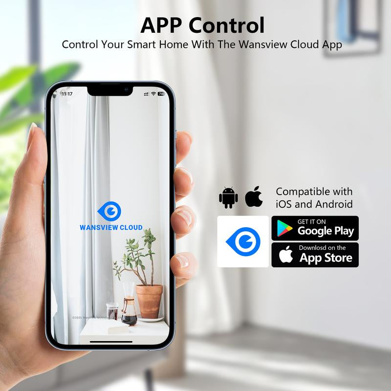 Wansview 2.4Ghz Wifi Wireless Outdoor Solar Camera,Dual Lens & 3.6Mm Wide-Angle & 64X Digital Zoom,360°Ptz, Solar Panel/Battery Powered, PIR Detection, 2K Color Night Vision, Sd/Cloud Storage (Optional), Works with Alexa