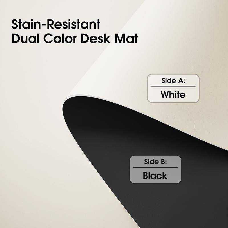 Stain-Resistant Morandi Dual-Color Reversible Eco Silicone & PU Leather Desk Mat – 31.5"×15.7" Waterproof X-Large Mouse Pad for Office, Study & Home Desktop Protect