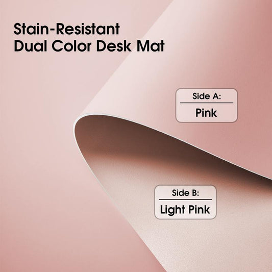 Stain-Resistant Morandi Dual-Color Reversible Eco Silicone & PU Leather Desk Mat – 31.5"×15.7" Waterproof X-Large Mouse Pad for Office, Study & Home Desktop Protect