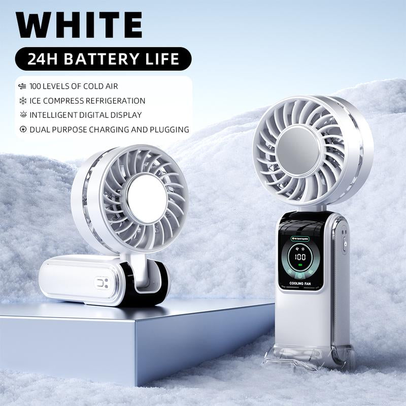JOYYE Portable Handheld Turbo Fan, Portable Cooling Fan Adjustable 1-100 Speed, Rechargeable for Outdoor, Summer Travel, Working, Camping, Cordless