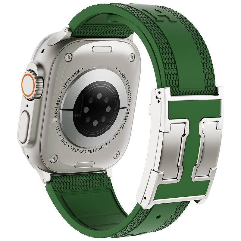 CRAZY GRASS Magnetic Silicone Band for 49Mm 46Mm 45Mm 44Mm Square Smartwatch Strap for Him Father'S Day Gift Designer Replacement Adjustable Watch Band Wearable[Watch NOT INCLUDED]