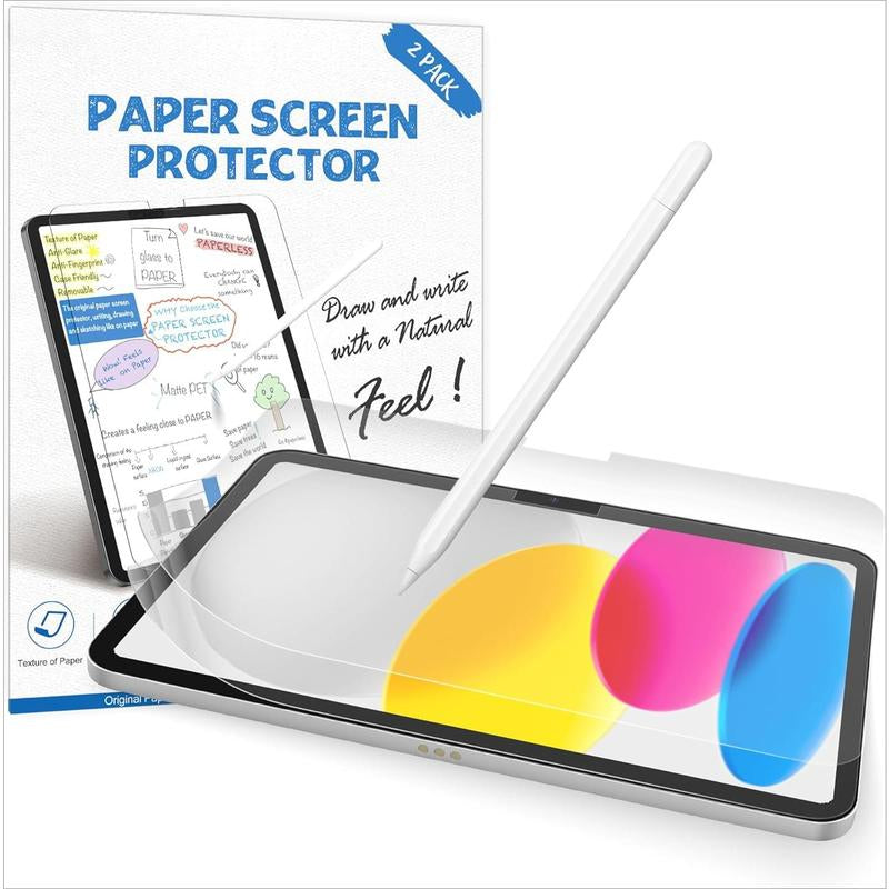 2 PACK Paper Screen Protector for Ipad 10Th Generation 2022(10.9 Inch), Matte Film for Ipad 10.9-Inch (10Th Generation), Write and Draw like on Paper, Anti-Glare Screen Protector