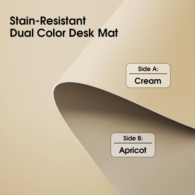 Stain-Resistant Morandi Dual-Color Reversible Eco Silicone & PU Leather Desk Mat – 31.5"×15.7" Waterproof X-Large Mouse Pad for Office, Study & Home Desktop Protect
