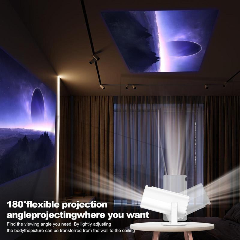 Portable Retro Game Projector – 10,000+ Built-In Retro Games, 1080P HD, Android 11, Dual Wireless Controllers | Portable Outdoor Movie & Gaming Projector W/ Auto Keystone, Wifi, Bluetooth – Perfect Gift for Family, Kids & Gamers