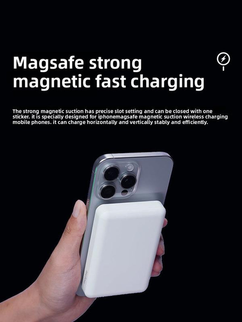 10000Mah 2 In1 Wireless Charger Magnetic Power Bankbattery Pack for Iphone 16/15/14/13/12/11/Xr/X, Wirelesscharging Compact Portable Mobile Phone Power Bank
