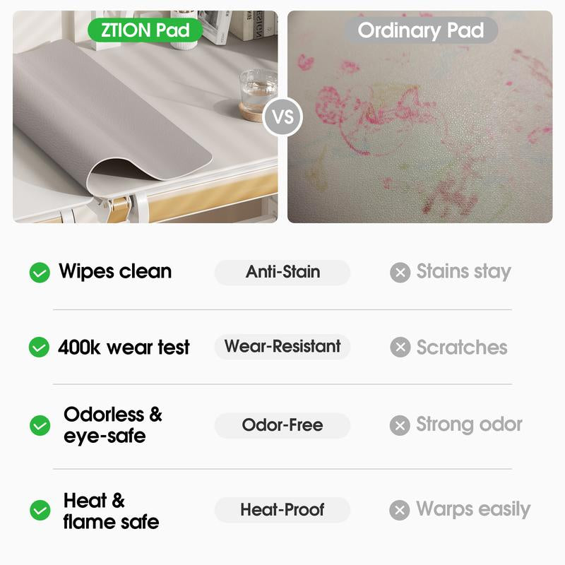 Stain-Resistant Morandi Dual-Color Reversible Eco Silicone & PU Leather Desk Mat – 31.5"×15.7" Waterproof X-Large Mouse Pad for Office, Study & Home Desktop Protect