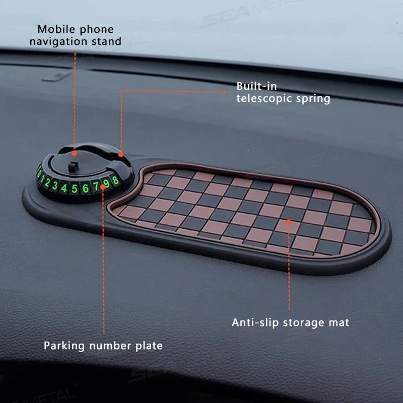 2 in 1 Dashboard anti Slip Mat with Phone Mount 360-Degree Rotation Car Phone Holder Non-Slip Adhesive Mat for Car