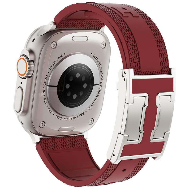 CRAZY GRASS Magnetic Silicone Band for 49Mm 46Mm 45Mm 44Mm Square Smartwatch Strap for Him Father'S Day Gift Designer Replacement Adjustable Watch Band Wearable[Watch NOT INCLUDED]