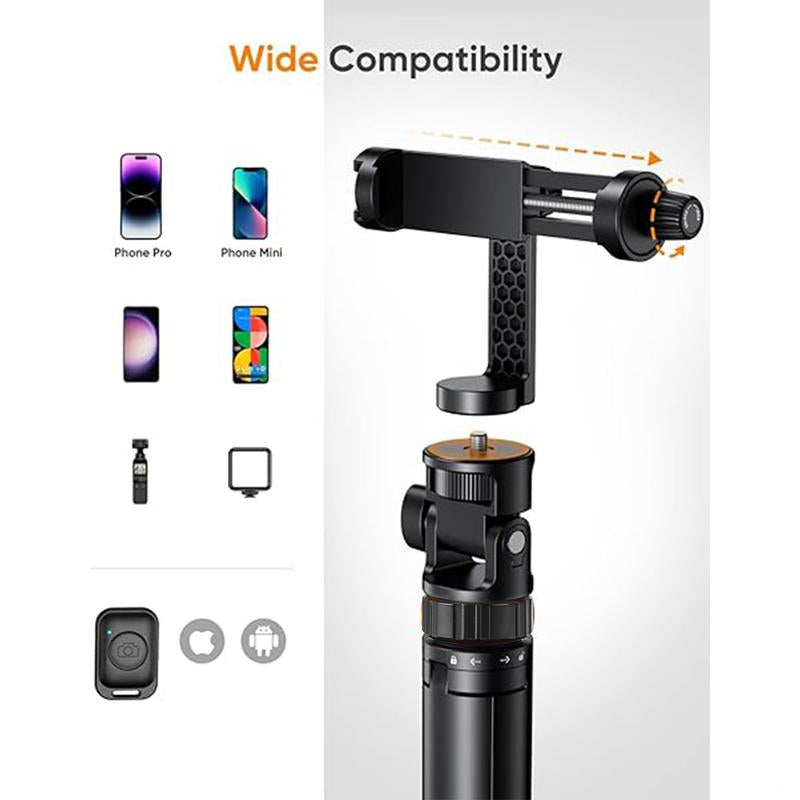 Selfie Stick 3 in 1 Selfie Stick Tripod, 69 Inch Extendable and Portable Selfie Stick with Detachable Wireless Remote & Tripod Stand, Compatible with Smartphone Iphone, Samsung, Huawei, Xiaomi