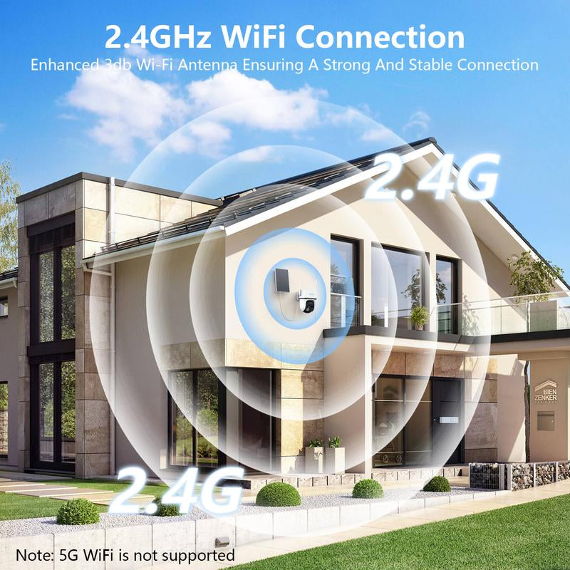 Wansview 2.4Ghz Wifi Wireless Outdoor Solar Camera,Dual Lens & 3.6Mm Wide-Angle & 64X Digital Zoom,360°Ptz, Solar Panel/Battery Powered, PIR Detection, 2K Color Night Vision, Sd/Cloud Storage (Optional), Works with Alexa