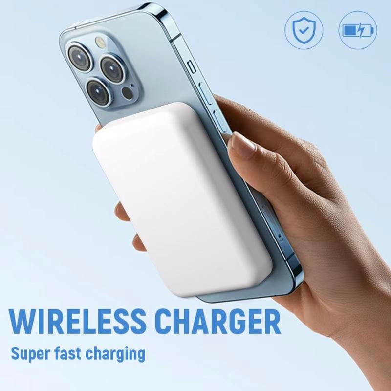 10000Mah 2 In1 Wireless Charger Magnetic Power Bankbattery Pack for Iphone 16/15/14/13/12/11/Xr/X, Wirelesscharging Compact Portable Mobile Phone Power Bank