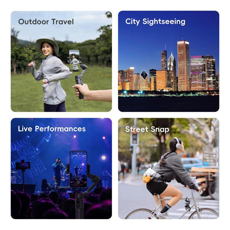 Hohem Isteady X3SE Gimbal Stabilizer for Iphone, Smartphone Foldable Gimbal with Detachable Magnetic Remote Control, Ai Tracking App Supported Portable Foldable 3-Axis Phone Gimbal for Android & Iphone 16 15 Pro Max, Ideal for Travel Vlogging