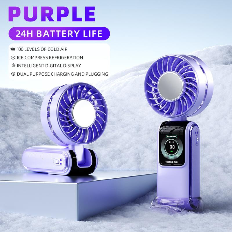 JOYYE Portable Handheld Turbo Fan, Portable Cooling Fan Adjustable 1-100 Speed, Rechargeable for Outdoor, Summer Travel, Working, Camping, Cordless