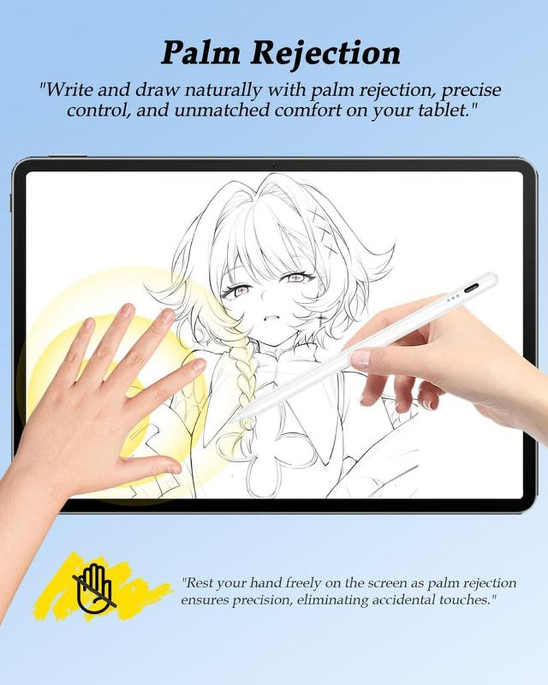 Stylus Pen for Ipad,Fast Charge,With Palm Rejection Tilt Sensitivity, Active Touch Screen Pencil Compatible with Ipad 6/7/8/9/10,Pro12.9&11",Air3/4/5,Mini5/6