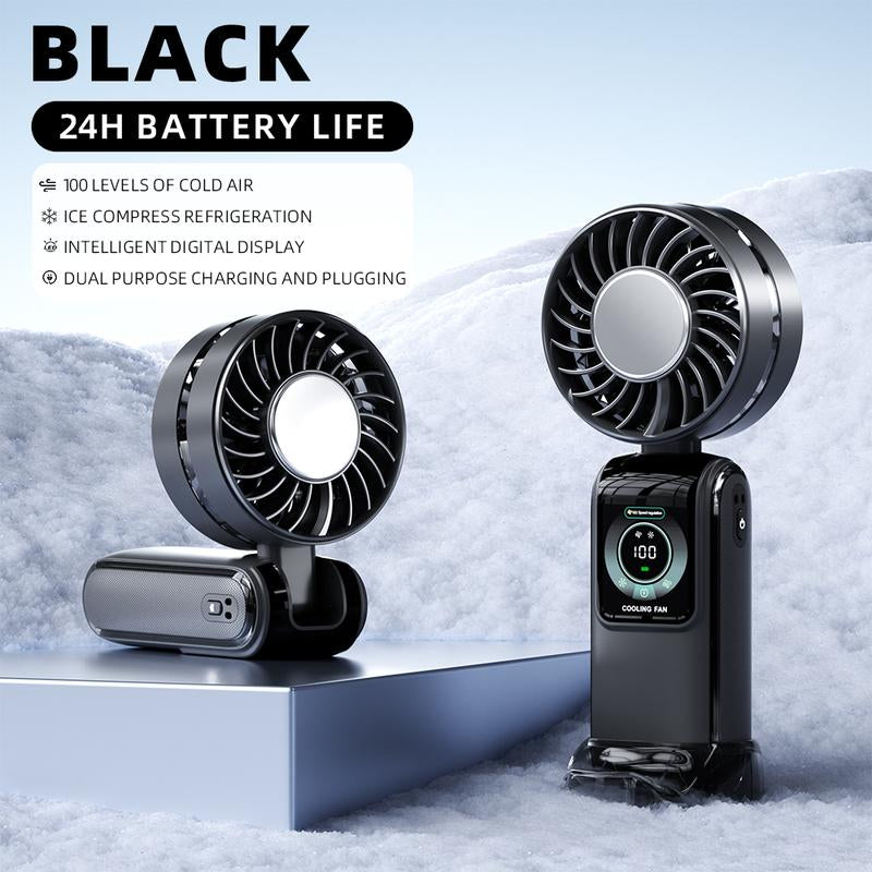 JOYYE Portable Handheld Turbo Fan, Portable Cooling Fan Adjustable 1-100 Speed, Rechargeable for Outdoor, Summer Travel, Working, Camping, Cordless
