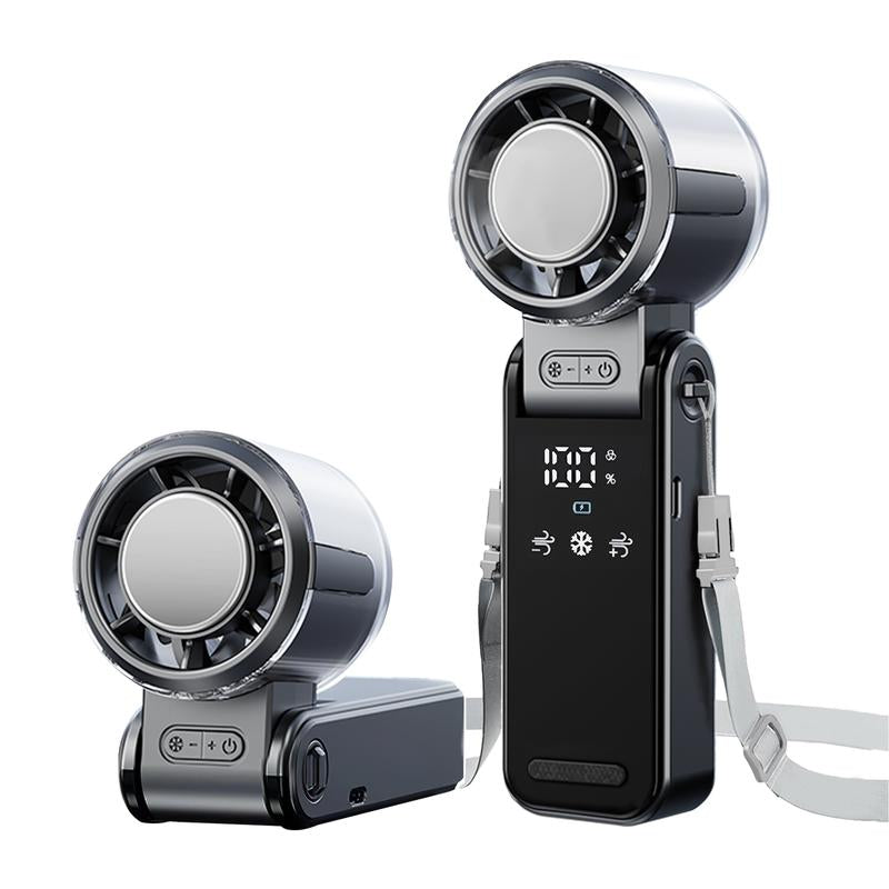 3 in 1 Portable with Ice Cooler, High Speed Handheld , USB Rechargeable Mini with 12H Max Time, Battery Powered Small Foldable Pocket for Travel, Summer, Grey/Purple/White Personal Cooling Fan Mode Temperature