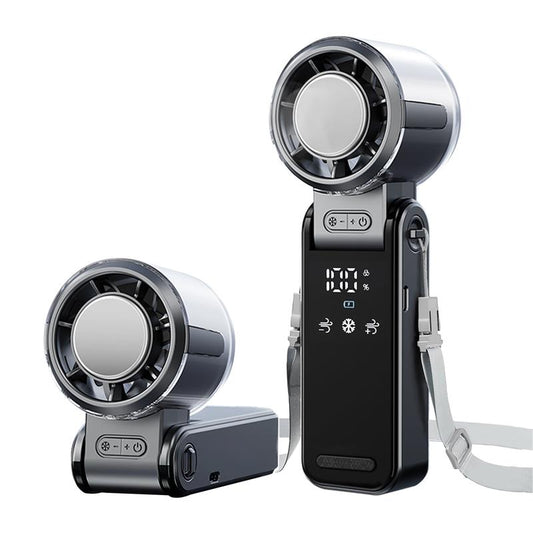 3 in 1 Portable with Ice Cooler, High Speed Handheld , USB Rechargeable Mini with 12H Max Time, Battery Powered Small Foldable Pocket for Travel, Summer, Grey/Purple/White Personal Cooling Fan Mode Temperature