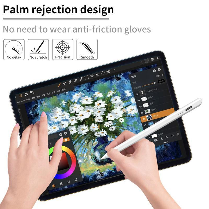 Stylus Pen for Ipad,Fast Charge,With Palm Rejection Tilt Sensitivity, Active Touch Screen Pencil Compatible with Ipad 6/7/8/9/10,Pro12.9&11",Air3/4/5,Mini5/6